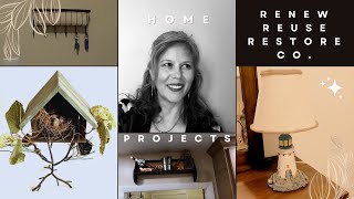 4 DIY Thrifted Projects | Birdhouse | Lampshade | Key holder | Wood shelf
