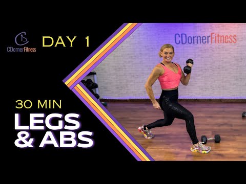 30 Min - LEGS and ABS Workout - Dumbbells Workout - DAY 1