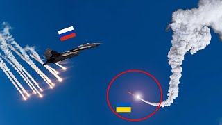 A Russian MiG-29 fighter pilot tries to escape a Ukrainian missile but fails