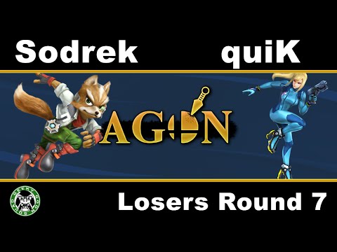 AGON - AtroX | Sodrek (Fox) Vs. quiK (ZSS) - Losers Round 7 - Smash 4