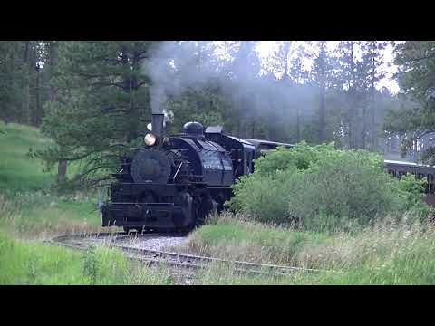 Black Hills Central 108 rounding a bend and whistling!