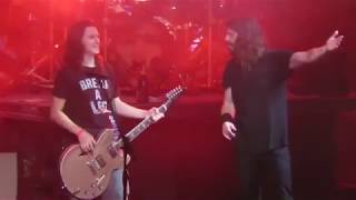 Essex teen Lucas Gregetz on stage with Foo Fighters