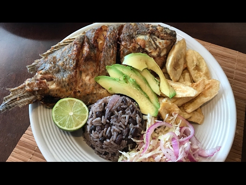 Pescado frito +tajadas de guineo verde 🐠🍋#50