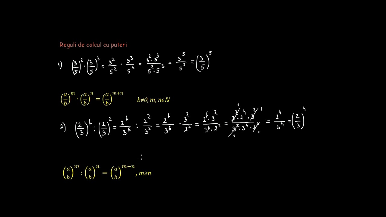 Ridicarea la putere a fractiilor ordinare | Lectii-Virtuale.ro