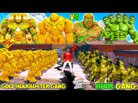 Franklin Gold Hulkbuster Gang VS Shinchan Hulk Gang Fight Challenge In GTA 5!