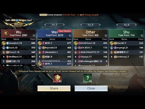 Faction War 10 March 2023 Dragon Avenue S1 - S22 Hell Maze ( Zulong ) - Dynasty Legends 2