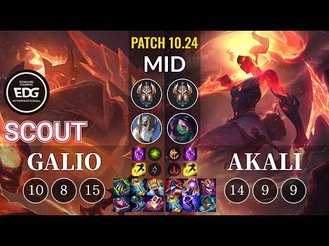 EDG Scout Galio vs Akali Mid - KR Patch 10.24