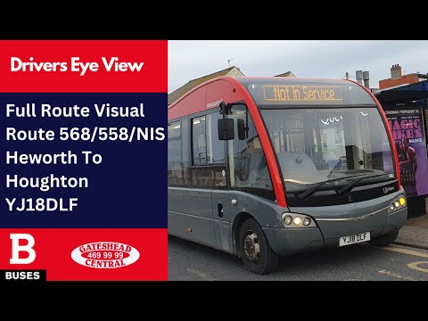 FULL ROUTE VISUAL | Nexus Bus Route 568/558/NIS - Heworth To Bill Quay, Seaburn + Houghton | YJ18DLF