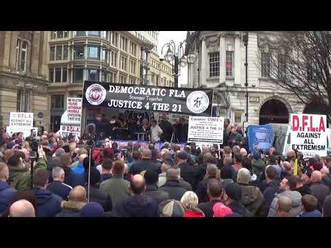 The DFLA and Veterans Against Terrorism, march in Birmingham in support Justice for the  21