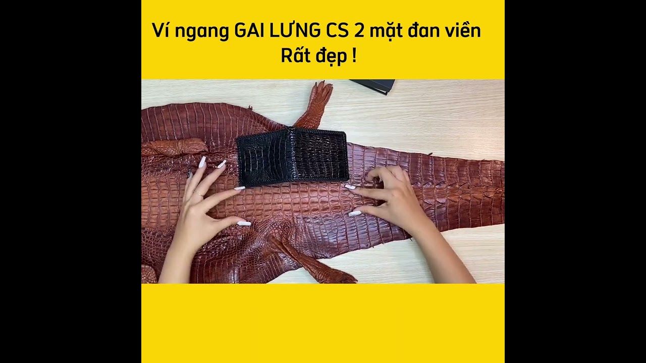 Bóp Ngang Gai Lưng Cá Sấu 2 Mặt Đan Viền Rất Đẹp VS2V01D