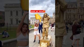 London Levitating Goldman trying to keep up with the flexibility talent. #performance #streetart