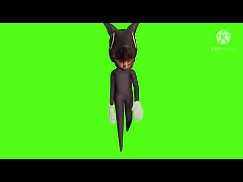 Cartoon rat walk green screen