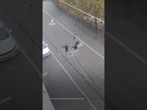Woman rescued after being swept away by Istanbul flash flood