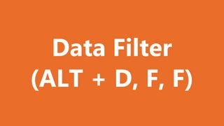Excel Shortcuts - Data Filter