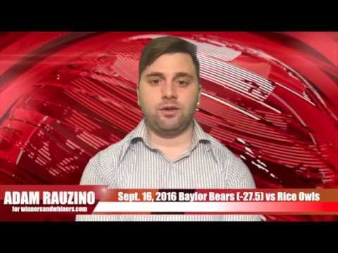 Quick Pick 9/16/16 Baylor Bears (-27.5) vs Rice Owls Expert Prediction