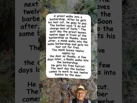 😂✂️ Funny joke about free haircuts and 12 rabbis #jokes #funny #humor