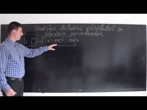 Ordinea efectuarii operatiilor- partea a II-a