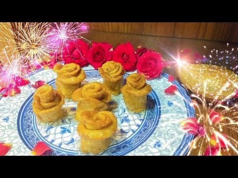 Diwali special sweet to prepare at home very easy method Rose flower sweet 😋 Happy Diwali 🪔💐