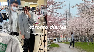 toronto diaries | thrifting outfits for Paris, cherry blossoms, found an old film camera