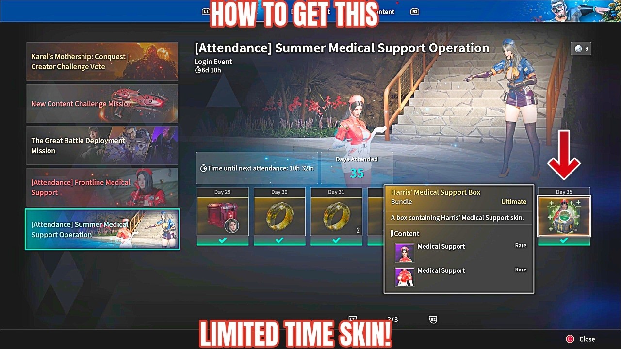 How To Get Harris' Medical Support Skin!-The First Descendant