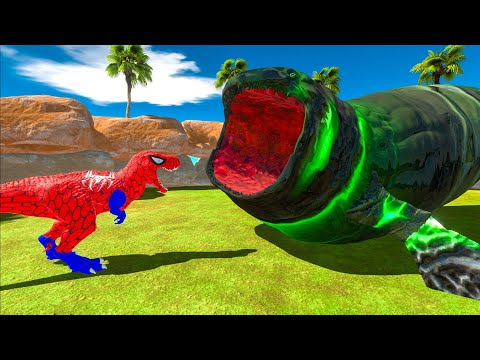 SPIDERMAN T-REX DC MARVEL DEATH RUN HUNTING BLOOP BOSS - JURASSIC WORLD EVOLUTION