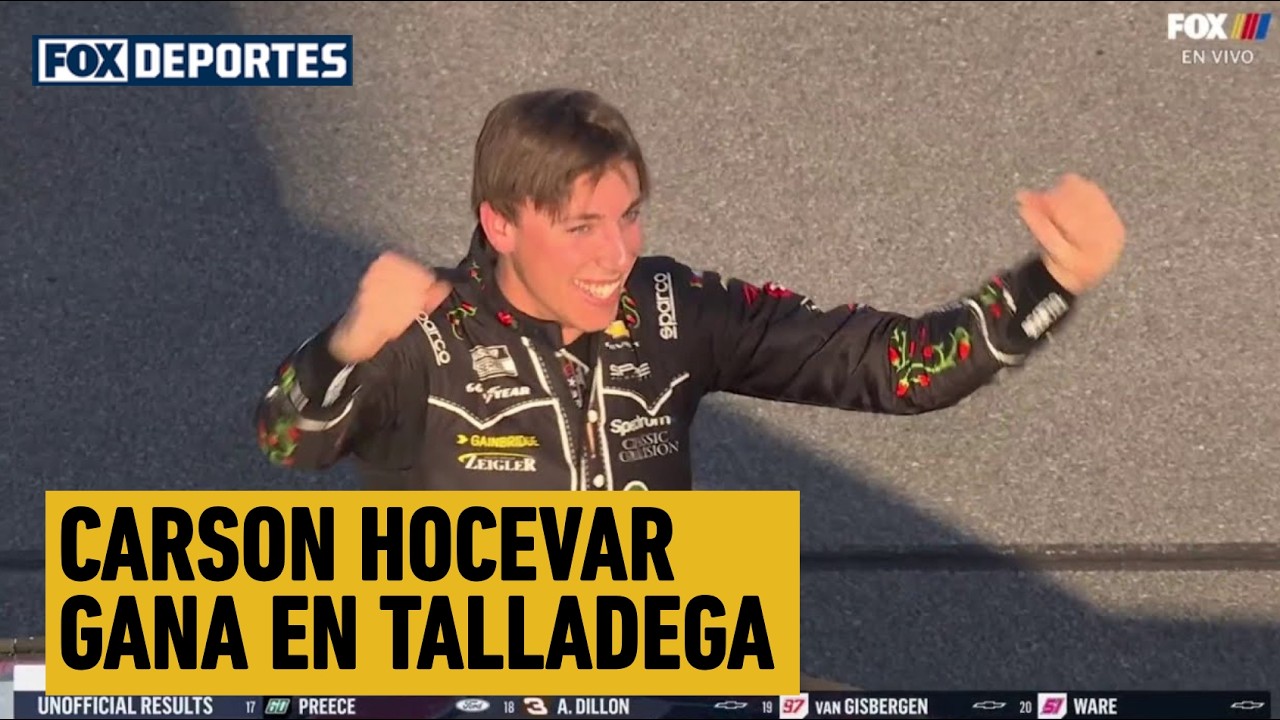 🤩🏁 CARSON HOCEVAR gana en TALLADEGA después de un final lleno de drama | NASCAR 2026