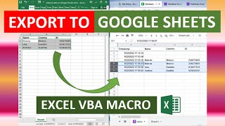Upload/Export Data To Google Sheets Excel VBA Macro
