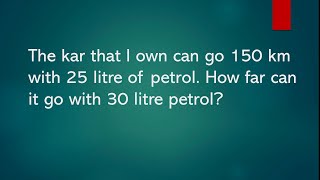 Car go 150 km with 25 litre of petrol how far it go with 30 litre petrol || Its Study time ||