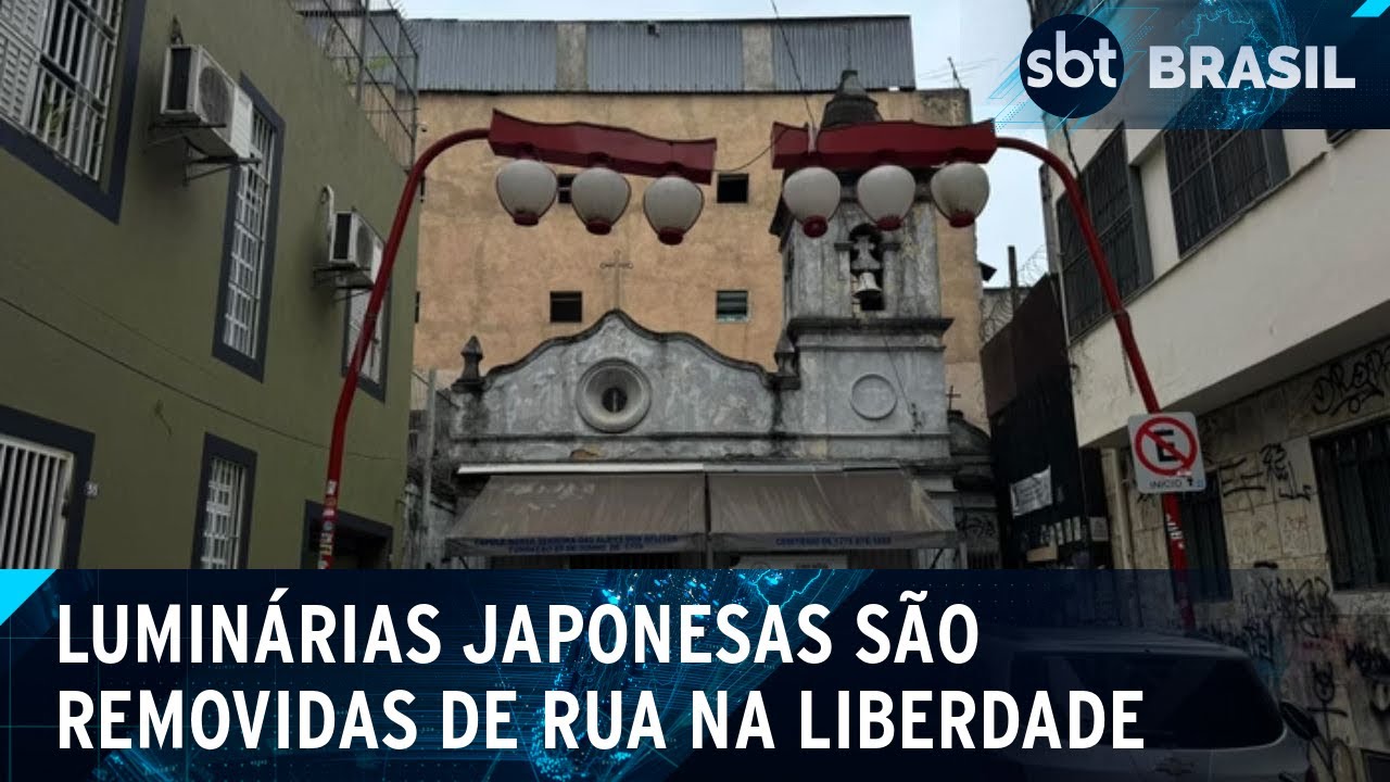Luminárias japonesas foram removidas da frente da Capela dos Aflitos em SP | SBT Brasil (23/11/24)