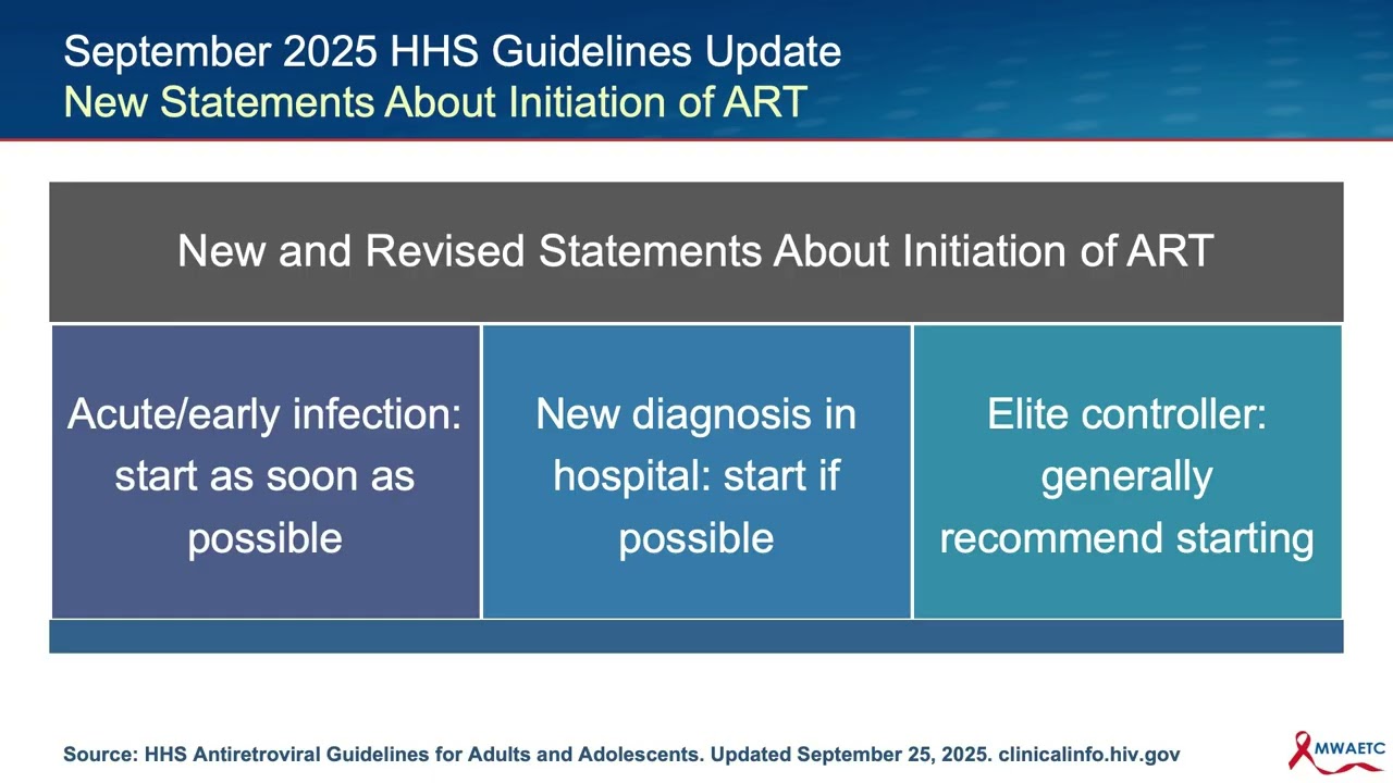 HHS Adult and Adolescent Antiretroviral Treatment Guidelines September 2025 Updates