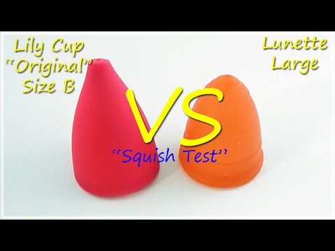 Lily Cup Original B vs Lunette Lg "Squish Test" - Menstrual Cups