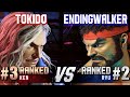 SF6 ▰ TOKIDO (#3 Ranked Ken) vs ENDINGWALKER (#2 Ranked Ryu) ▰ High Level Gameplay