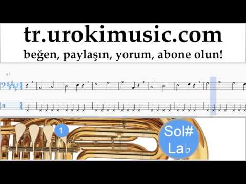 Tuba dersleri Michael Jackson - Beat It Notalar Eğitim Bölüm#1 um-i723