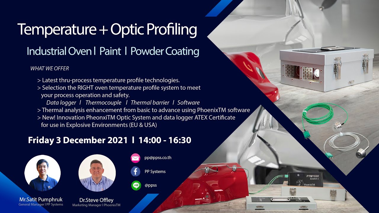 นวัตกรรมการตรวจวัดอุณหภูมิและบันทึกวีดีโอโพรไฟลล์ในเตาอบสี