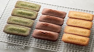 3 kinds of Financier Recipes /Matcha green tea/Chocolate/Lemon