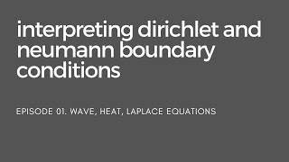 01. Interpreting Dirichlet and Neumann Boundary Conditions | Wave, Heat, Laplace Equations