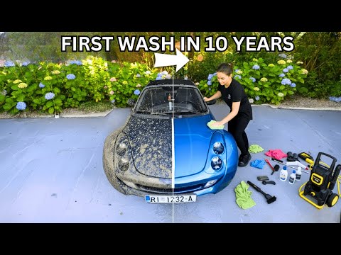 Abandoned Smart Roadster Gets First Wash in 10 Years!