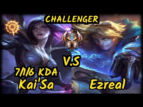 Viper (KAI'SA) vs EZREAL - 7/1/6 KDA BOTTOM ADC CHALLENGER GAMEPLAY - KR