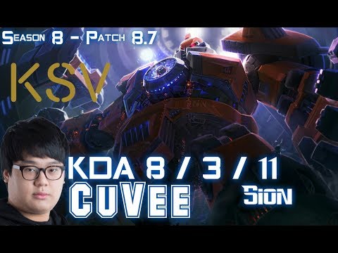 KSV CuVee SION vs SINGED Top - Patch 8.7 KR Ranked