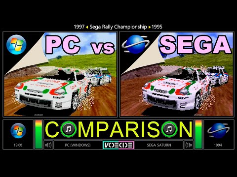 Sega Rally Championship (PC vs Sega Saturn) Side by Side Comparison - Dual Longplay