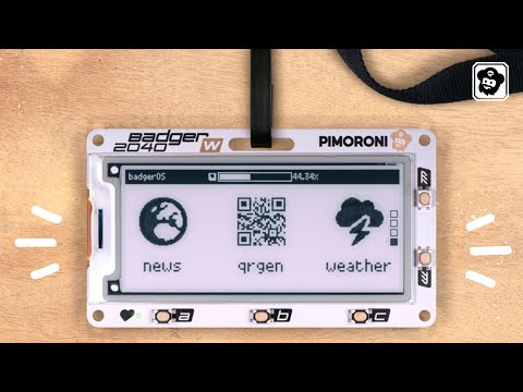 YouTube thumbnail image for First look at Badger 2040 W (all-in-one E Ink badge with Raspberry Pi Pico W Aboard)