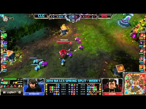 CLG vs Dignitas   | NA LCS Spring 2014 | Week 1 Day 3  | HD
