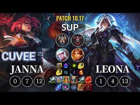 HLE CuVee Janna vs Leona Sup - KR Patch 10.17