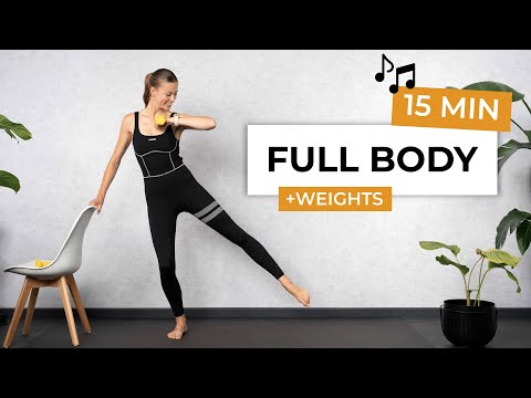 15 MIN STANDING BARRE WORKOUT WITH WEIGHTS - No Jumping