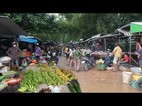 Daily Life Style @Phsa Vihear Sour - Morning Show Activities of Khmer People Buying Food