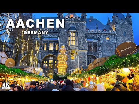 Aachen, Germany Christmas Markets Walking Tour | 4K 60fps