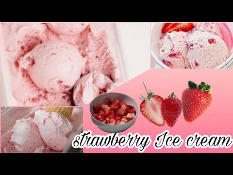 Homemade Strawberry 🍓🍓 Ice cream recipe with strawberry wiped cream recipe by Arifa's kitchen