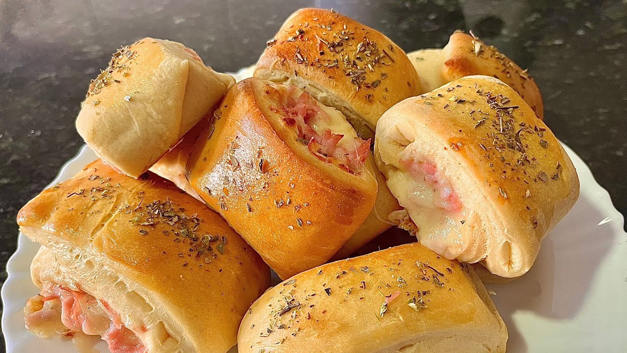 O MELHOR Enroladinho De QUEIJO E PRESUNTO De Forno!😋 Receita Completa