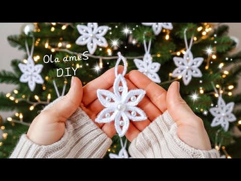 🌟🎄I'll Decorate the Christmas Tree and Give Them to My Friends - DIY Yarn Snowflake-  You'll Love It