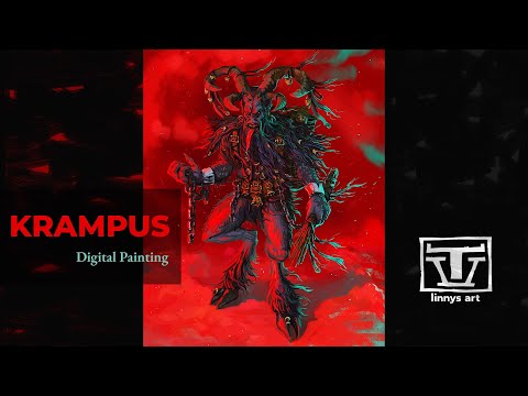 Krampus: Digital painting of fantasy character